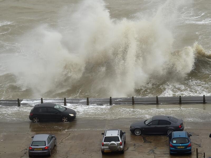 Britain and Ireland hunkered down Sunday for a powerful storm expected to disrupt air, rail and sea links, cancel sports events, cut electrical power and damage property. With howling winds and driving rain, forecasters said Ciara would also hit France, Belgium, the Netherlands, Switzerland and Germany. GLYN KIRK / AFP