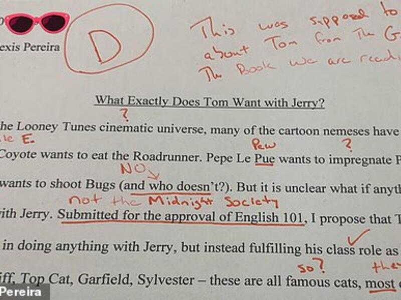 Huh? A college student was reportedly assigned an essay on the classic American novel The Great Gatsby — and instead wrote an essay on the cartoon Tom & Jerry. (Twitter)