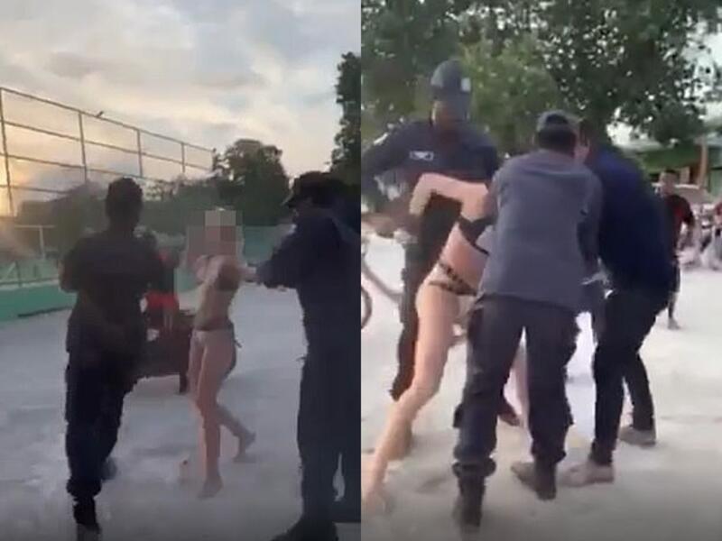 Cecilia was arrested for 'indecent exposure' but the Islamic country's police chief has since apologised after an outcry over the video. (Video Screenshot)