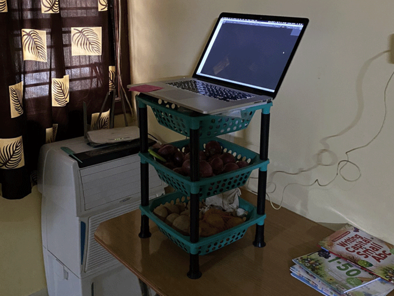 3. The “Who needs a chair” office.