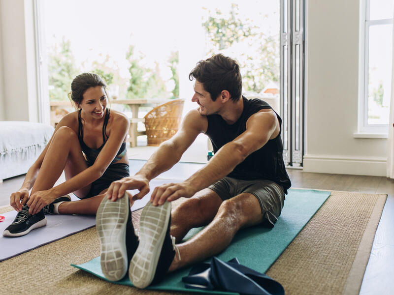 Exercise! It might not be the same as your routine workout but there’s plenty of options and workouts that are being streamed to do from home (Shutterstock)