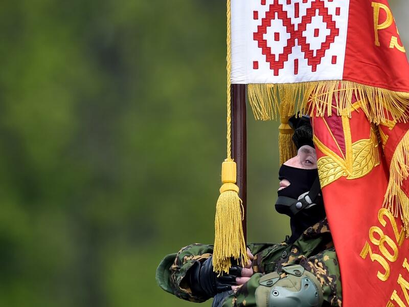 Belarus' servicemen take part in a military parade to mark the 75th anniversary of the Soviet Union's victory over Nazi Germany in World War Two, in Minsk on May 9, 2020. Sergei GAPON / AFPBelarus' servicemen take part in a military parade to mark the 75th anniversary of the Soviet Union's victory over Nazi Germany in World War Two, in Minsk on May 9, 2020. Sergei GAPON / AFP