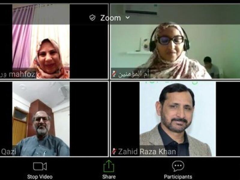A screen grab shows participants of the Arabic Speaking Circle meeting via Zoom held on May 15. (Supplied by Ambassador Javed Hafeez)