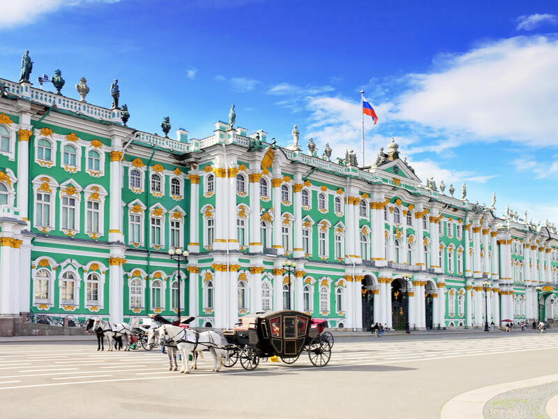 View Winter Palace square in Saint Petersburg (Shutterstock) 