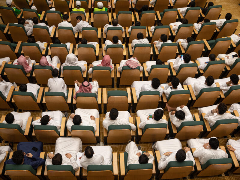 Saudi people sitting in Cinema, KSA. (Shutterstock/ File Photo)