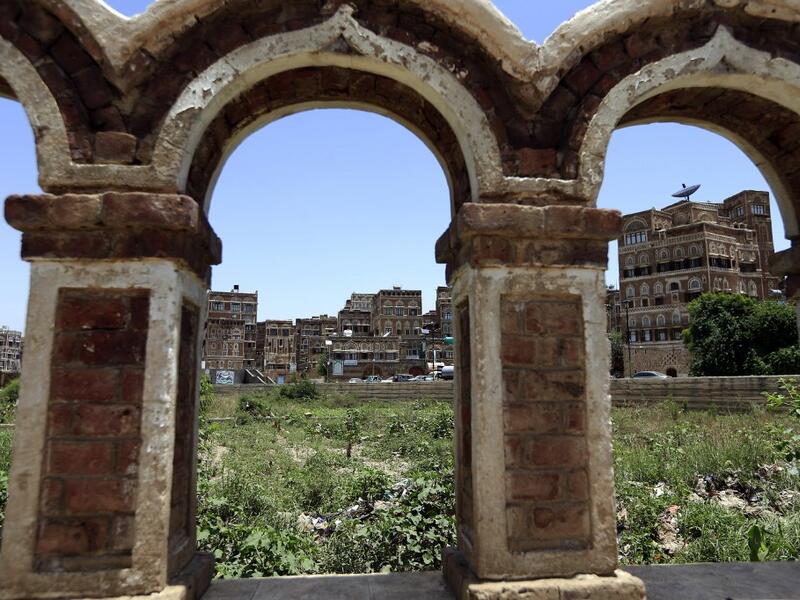 A picture taken on August 12, 2020, shows UNESCO-listed buildings in the old city of the Yemeni capital Sanaa. Flash floods triggered by torrential rains have killed at least 172 people across Yemen over the past month, damaging homes and UNESCO-listed world heritage sites, officials said. Mohammed HUWAIS / AFP