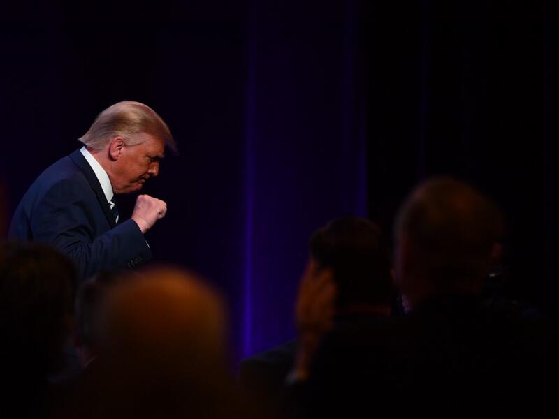 US President Donald Trump leaves after delivering remarks at the 2020 Council for National Policy Meeting at the Ritz Carlton in Pentagon City in Arlington, Virginia on August 21, 2020. Nicholas Kamm / AFP