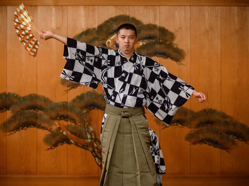 This photo taken on July 29, 2020 shows performer Kennosuke Nakamori taking part in a rehearsal at the Kamakura Noh Theatre in the town of Kamakura in Kanagawa Prefecture, about one hour southwest of Tokyo. Philip FONG / AFP