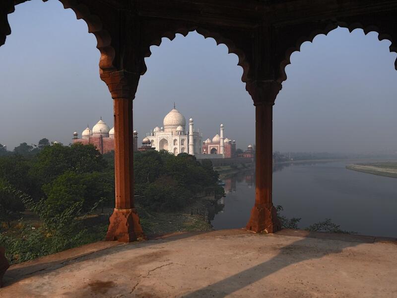 A view of the Taj Mahal is pictured in Agra on September 21, 2020. India's famed Taj Mahal and some schools reopened on September 21 as authorities pressed ahead with kickstarting the nation’s coronavirus-battered economy despite soaring infection numbers. Sajjad HUSSAIN / AFP