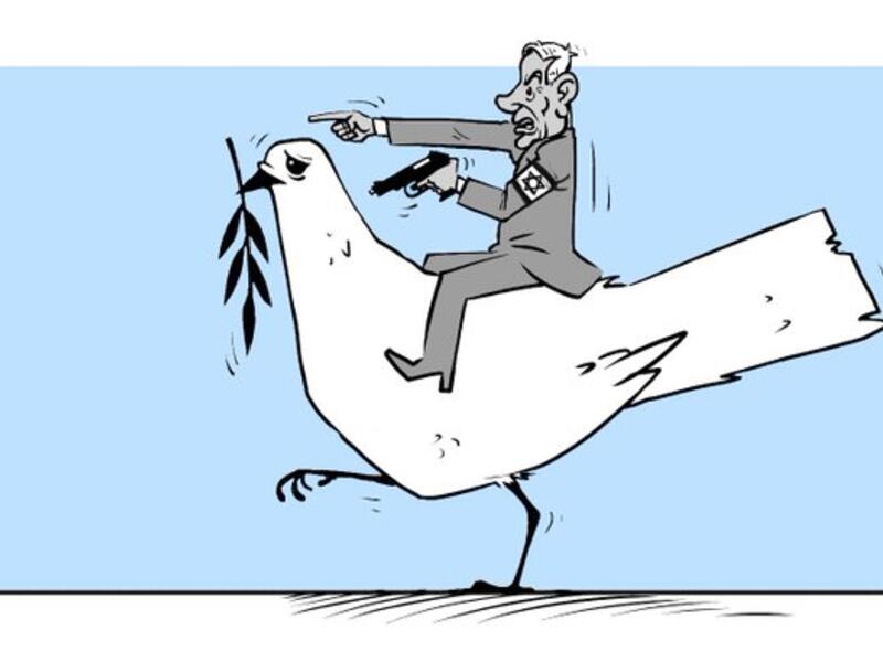 Cartoonists denounce the Abraham Accord signed by UAE and Bahrain with Israel. (Emad Hajjaj/ Twitter)