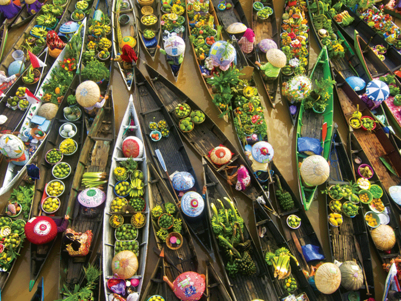 7. Muara Kuin Floating Market in Indonesia