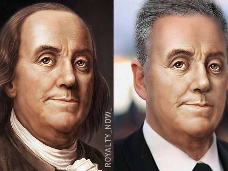 Benjamin Franklin, one of the Founding Fathers of the United States of America by Becca Saladin (royalty_now_/Instagram)