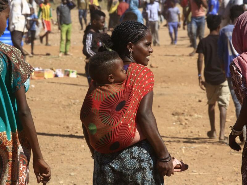 Ethiopian refugees who fled the fighting in Tigray Region are pictured at Umm Rakuba camp in eastern Sudan's Gedaref State, on November 30, 2020. ASHRAF SHAZLY / AFP