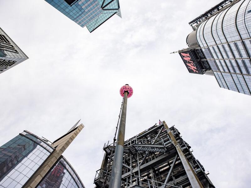 The world famous Times Square crystal ball is illuminated and elevated for a final test, a day ahead of the New Year's Eve celebrations at Time Square, on December 30, 2020 in New York City. Angela Weiss / AFP