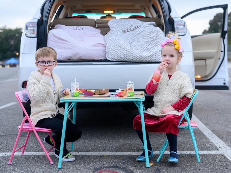A view of the atmosphere at the launch of Street Food Cinema's Valentine's Day Drive-In at Santa Monica Airport on February 11, 2021 in Santa Monica, California. Emma McIntyre/Getty Images/AFP
