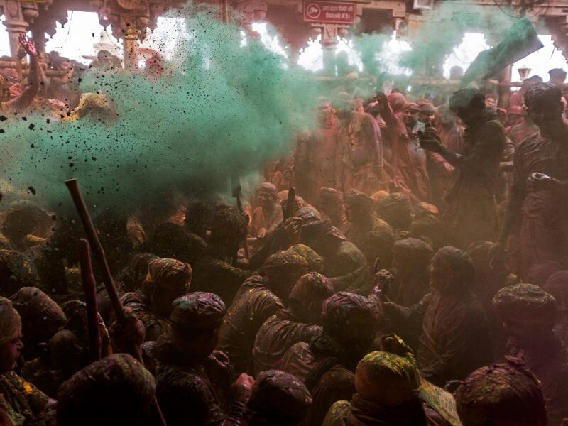 Lathmar Holi festival celebrations