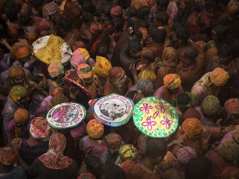 Lathmar Holi festival celebrations
