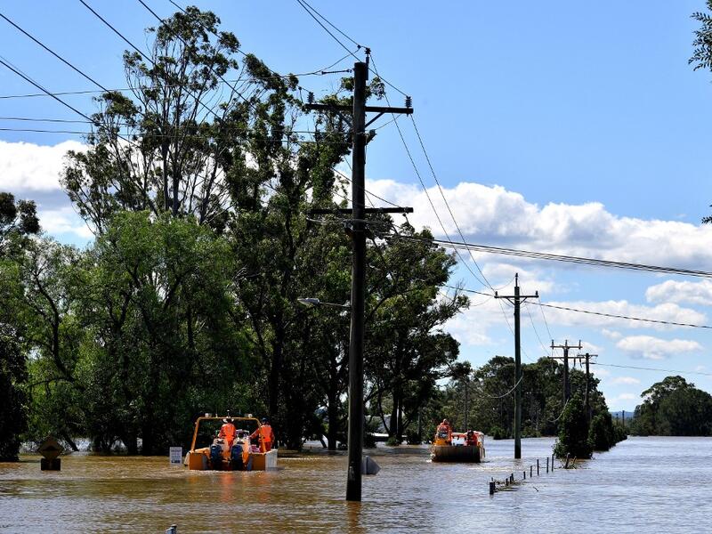 Australian floods in the Windsor suburb of northwestern Sydney