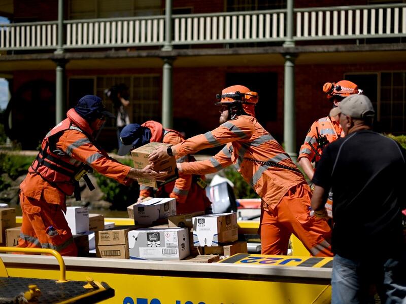 Australian floods in the Windsor suburb of northwestern Sydney