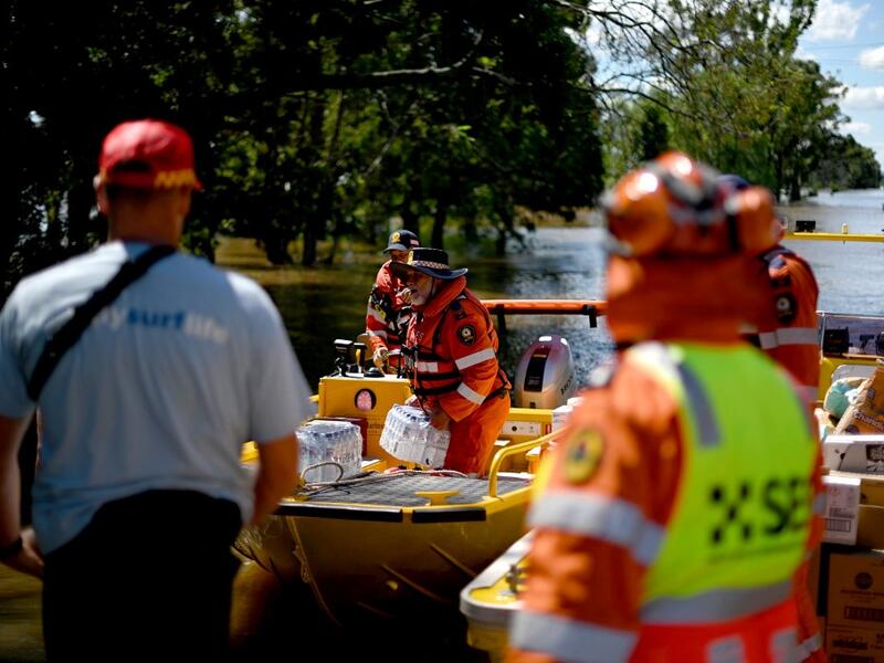 Australian floods in the Windsor suburb of northwestern Sydney