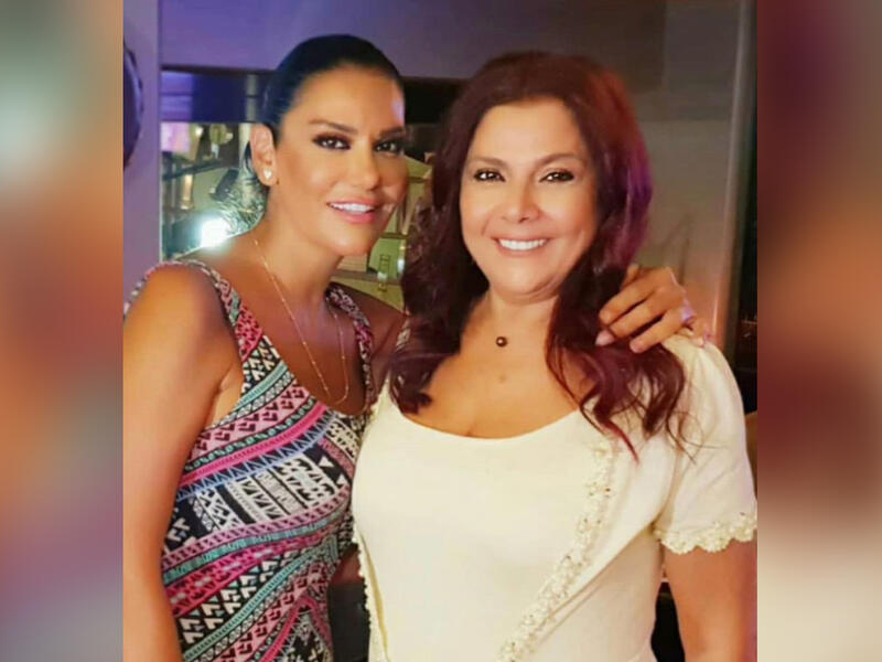 Sabah Jazairi with Syrian actress Nazli Rawas