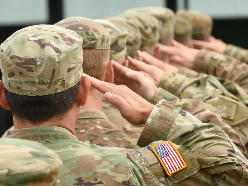 American troops salute 