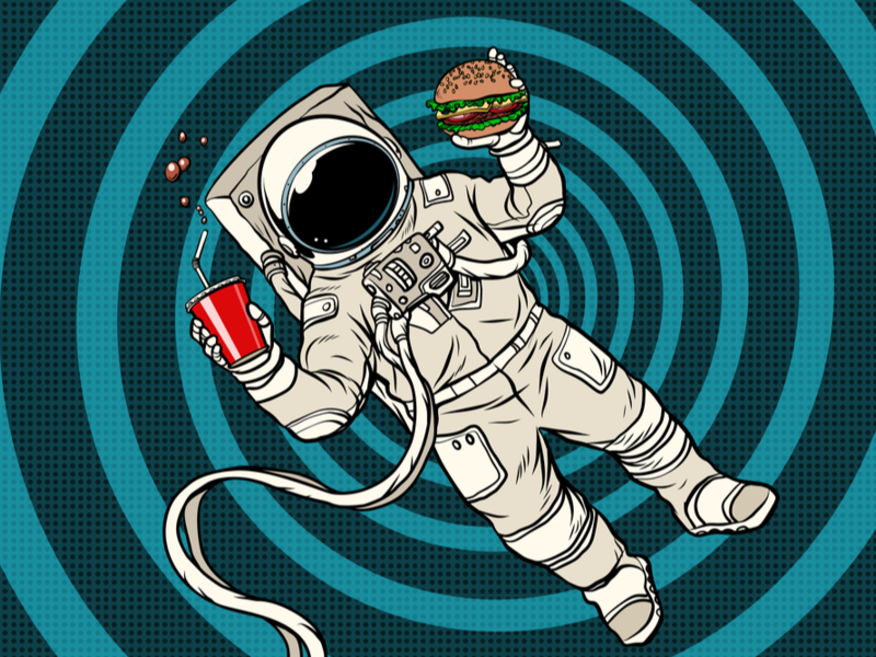Fresh food in space is rare 