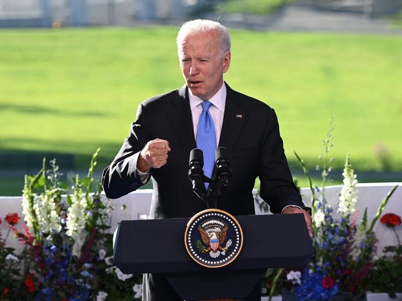 US President Joe Biden holds a press conference after the US-Russia summit in Geneva 
