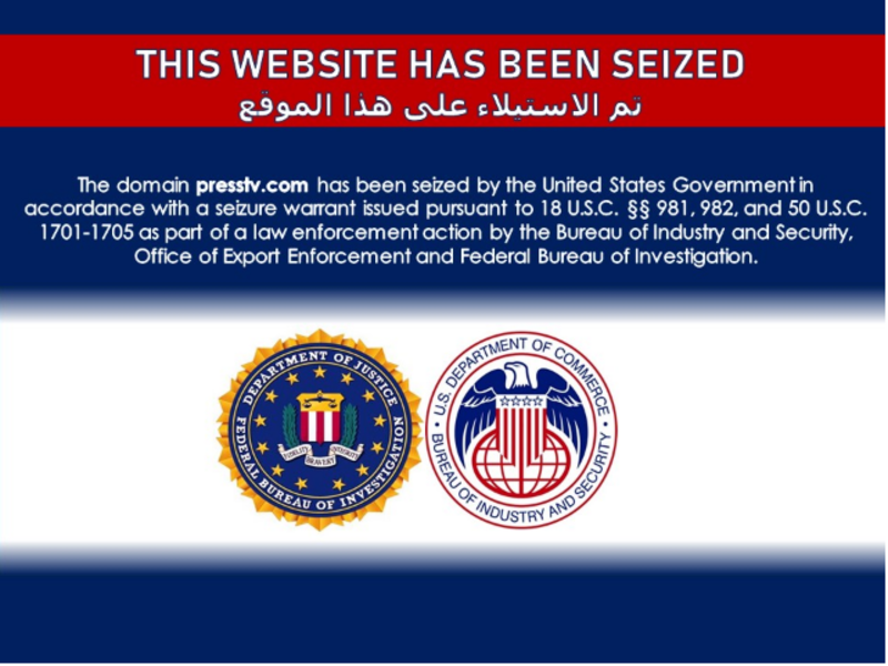 Iranian news websites were seized by the US government.