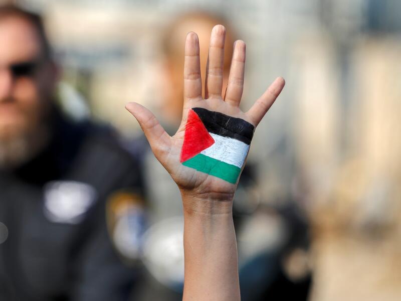 the rally was in solidarity with Palestinian prisoners