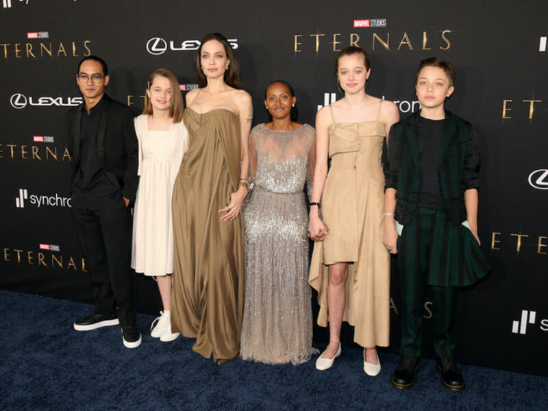 Angelina Jolie and her children 