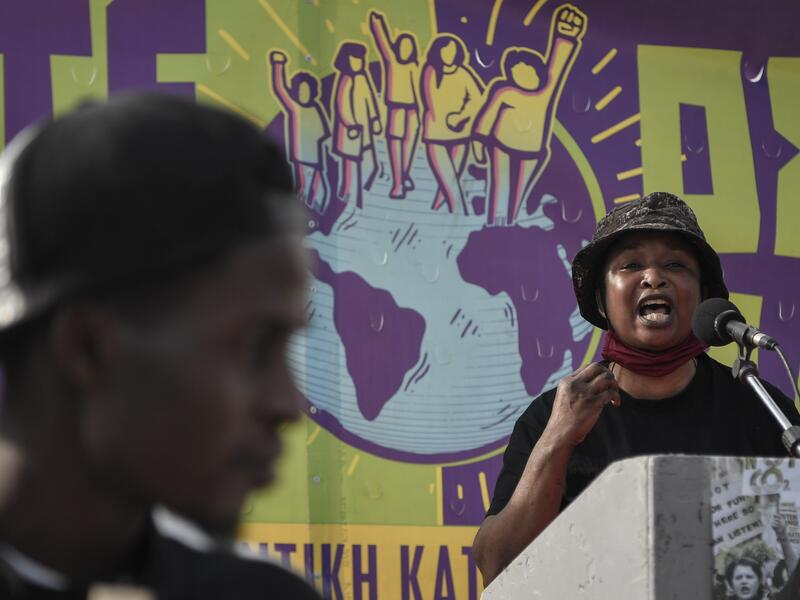 Demonstrators seek government support for those affected by natural disasters