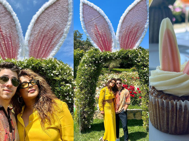 Priyanka and nick's Bunny Ears inspired easter