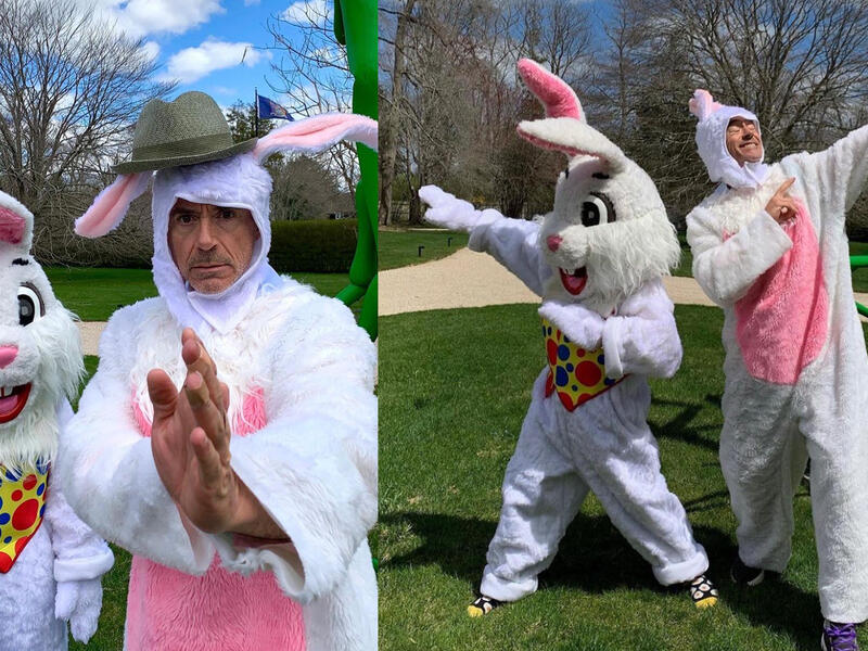 Robert Downey Jr Ditches Ironman outfit for a bunny costume 