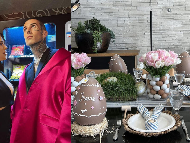 Travis and Kourtney's personalised choloclate eggs