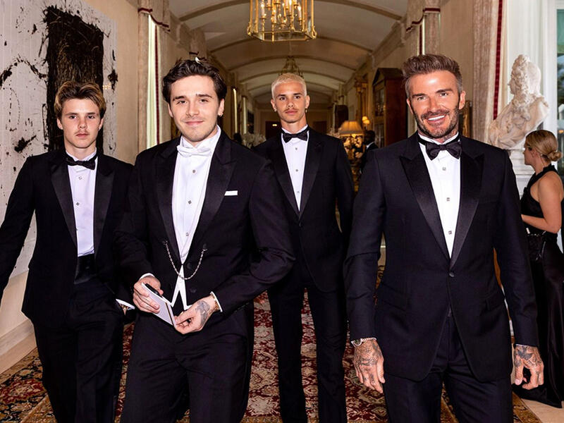 the Beckham men banded together in Dior 