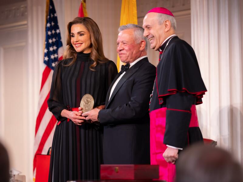 King Abdullah II and Queen Rania receive the Path to Peace Award in New York