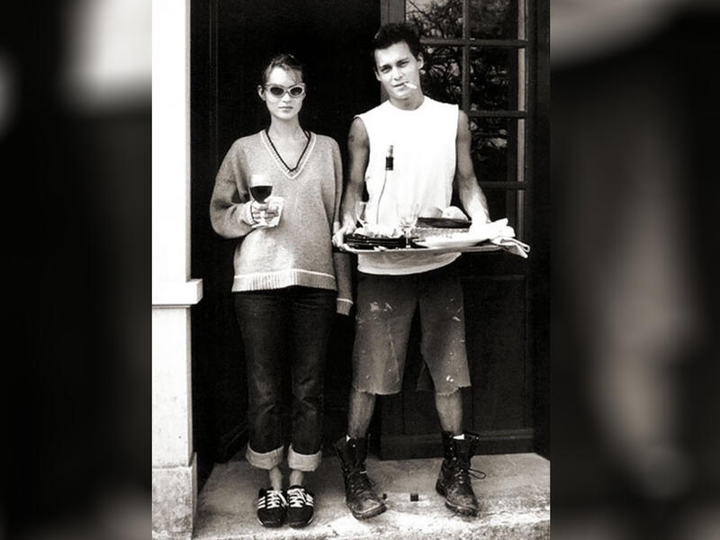 Kate Moss And Johnny Depp At Their Front Door, 1994