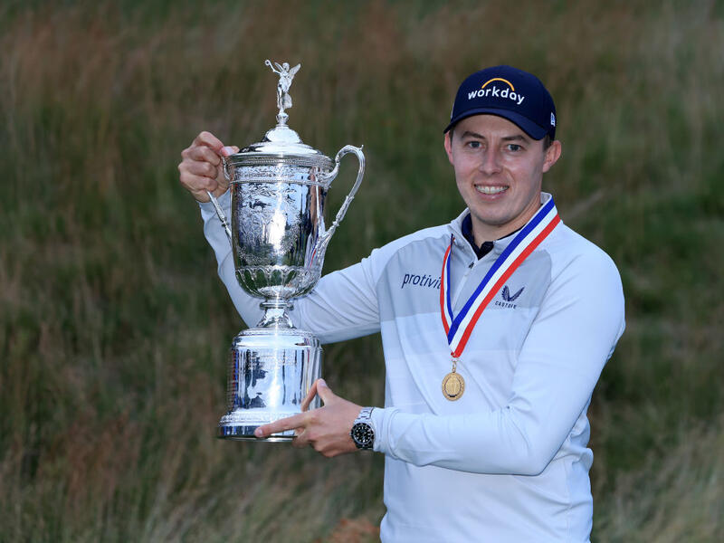 Matt Fitzpatrick got his hands in the U.S. Open trophy (Photo: Supplied)