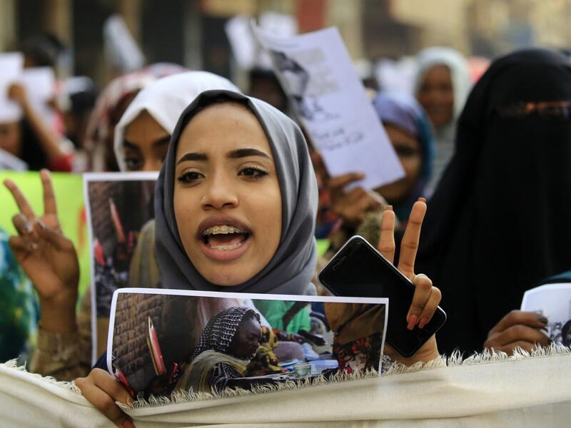 An activist on the streets of Khartoum