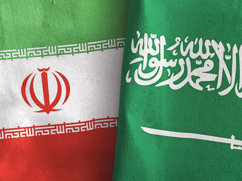 Iranian and Saudi flags