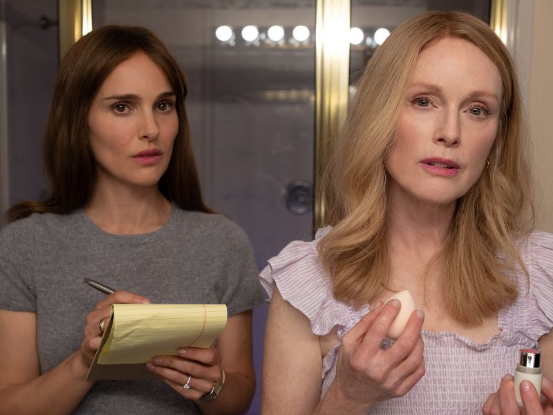 Natalie Portman emulates Julianne Moore in Todd Haynes' delirious melodrama 'May December'. (May December/ Netflix)