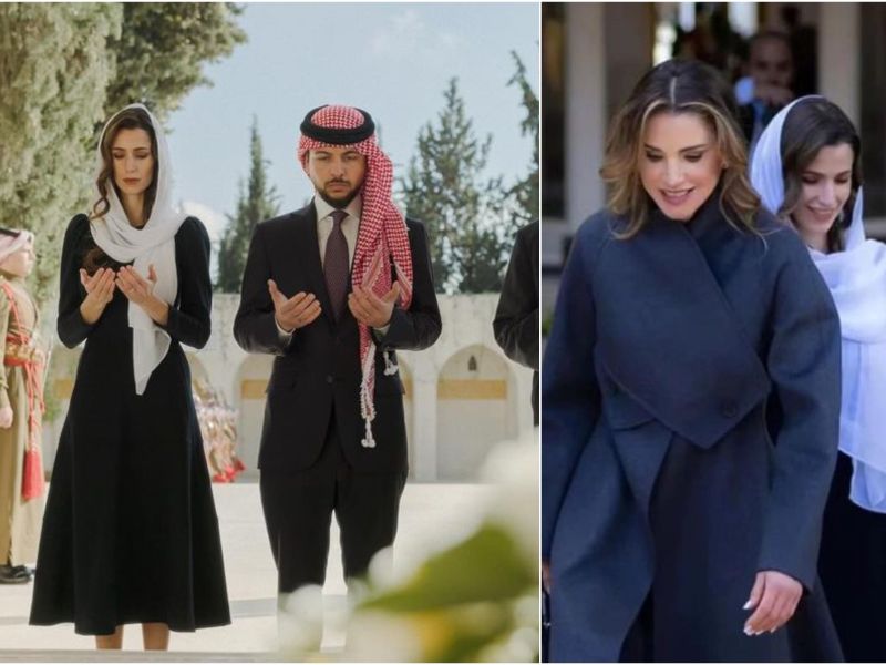 العائلة الهاشمية عند ضريح الملك الراحل الحسين بن طلال