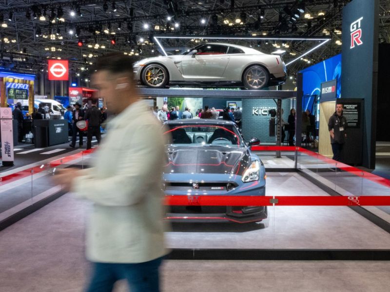 This year's show includes an emphasis on new electric and hybrid models. Spencer Platt/Getty Images/AFP (Photo by SPENCER PLATT / GETTY IMAGES NORTH AMERICA / Getty Images via AFP)