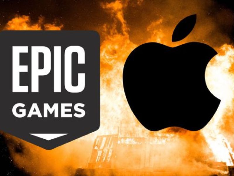 شعار آبل مع شعار  Epic Games 