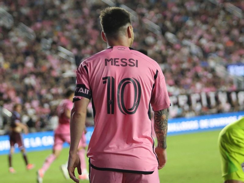 Inter Miami's Argentine forward #10 Lionel Messi looks on during the Major League Soccer (MLS) match between Inter Miami CF and Colorado Rapids at Chase stadium in Fort Lauderdale, Florida, April 6, 2024. (Photo by Chris ARJOON / AFP)