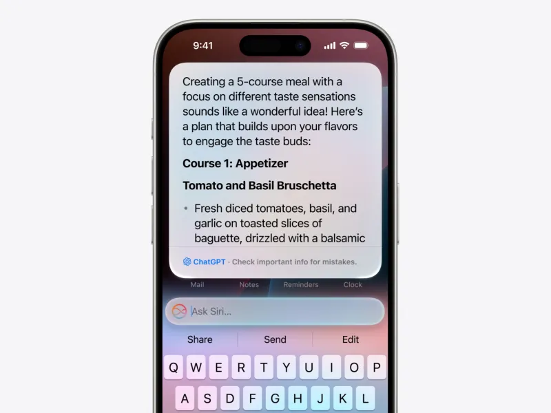 ChatGPT in Siri on iOS 18