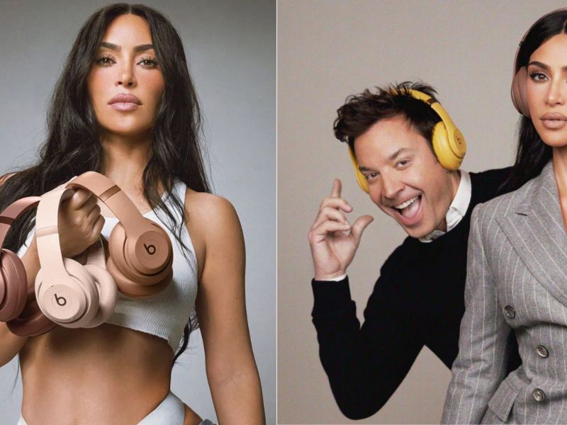 كيم كارداشيان تطلق سماعات رأس لاسلكية جديدة Beats x Kim وتتقاتل مع جيمي فالون