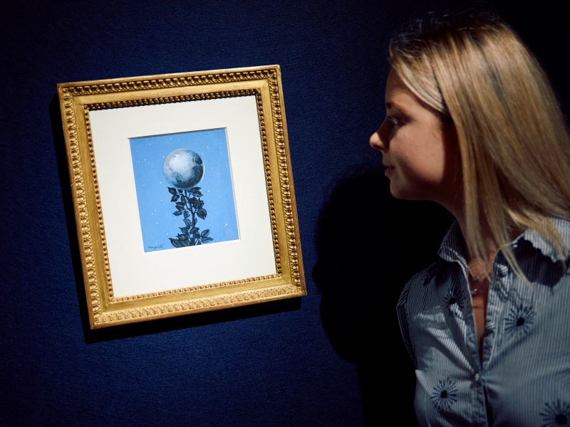 Created after the 1951 original oil on canvas Le grand style by René Magritte (1898-1967). This work is signed ‘Magritte’ in fascimile in graphite color in the lower right margin and signed in pencil in the lower left margin by the representative of ADAGP representing the Magritte Succession, Mr. Charly Hersovici. Numbered from the edition of 300 in pencil in the lower left margin. (photo by afp)