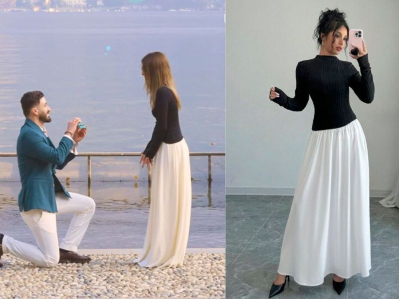 فستان خطوبة شيرين من شي إن...إليكي رقمه وكيفية الحصول عليه وجمالية تفاصيله